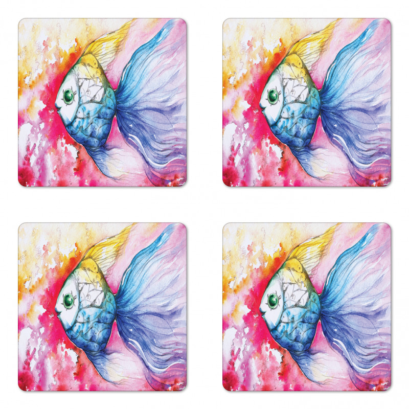 Watercolor Abstract Art Coaster Set Of Four