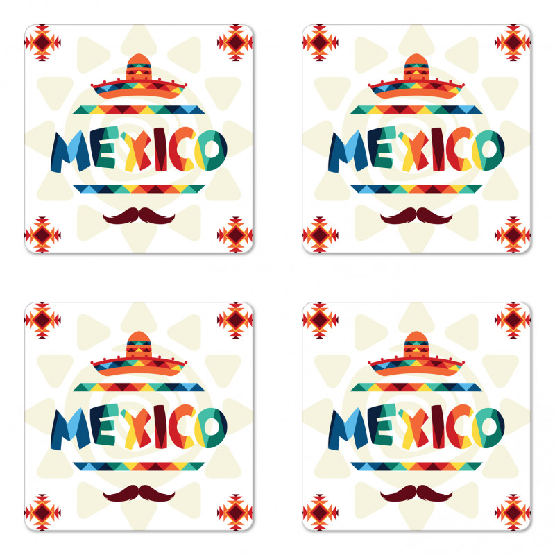 Sombrero Aztec Coaster Set Of Four