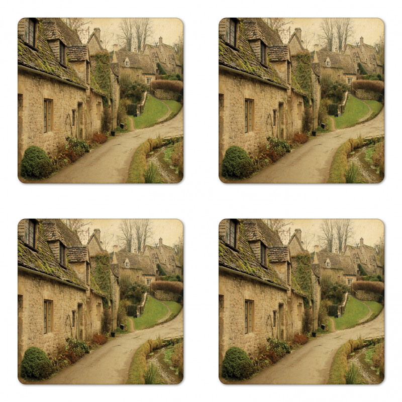 Retro England Brick Coaster Set Of Four