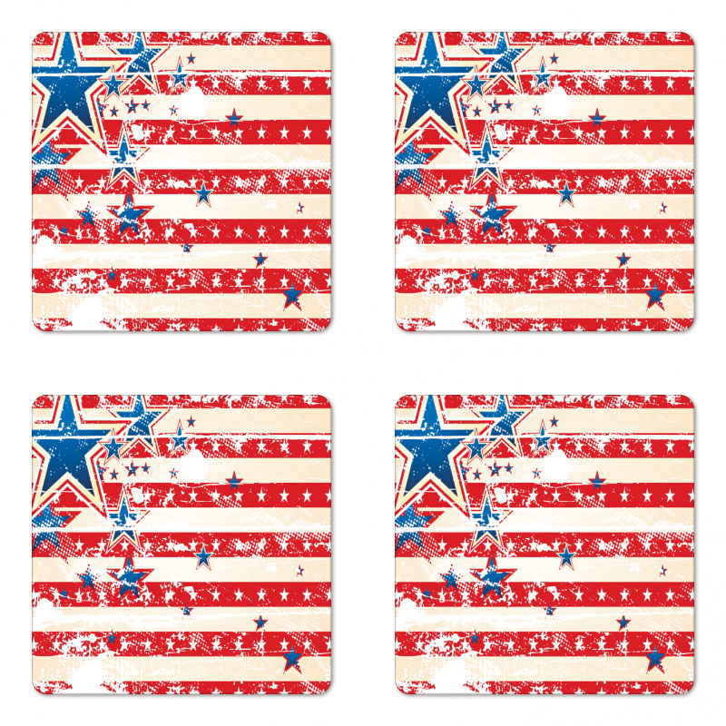 Star and Stripes Coaster Set Of Four