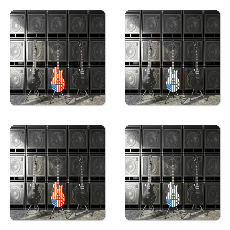 Digital Rock Guitar Coaster Set Of Four