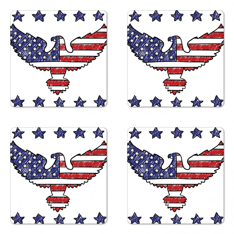 Patriotic Eagle Coaster Set Of Four