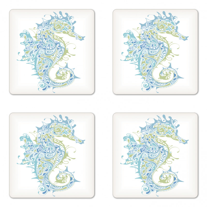 Greek Seahorse Mythological Coaster Set Of Four