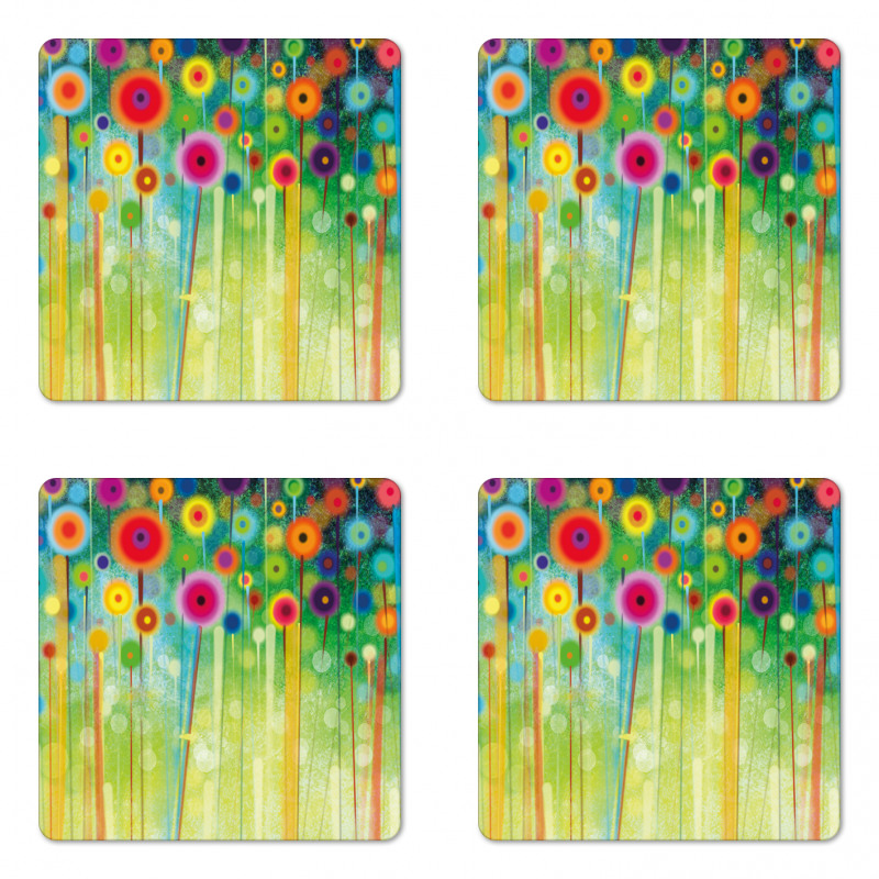 Abstract Art Dandelion Coaster Set Of Four