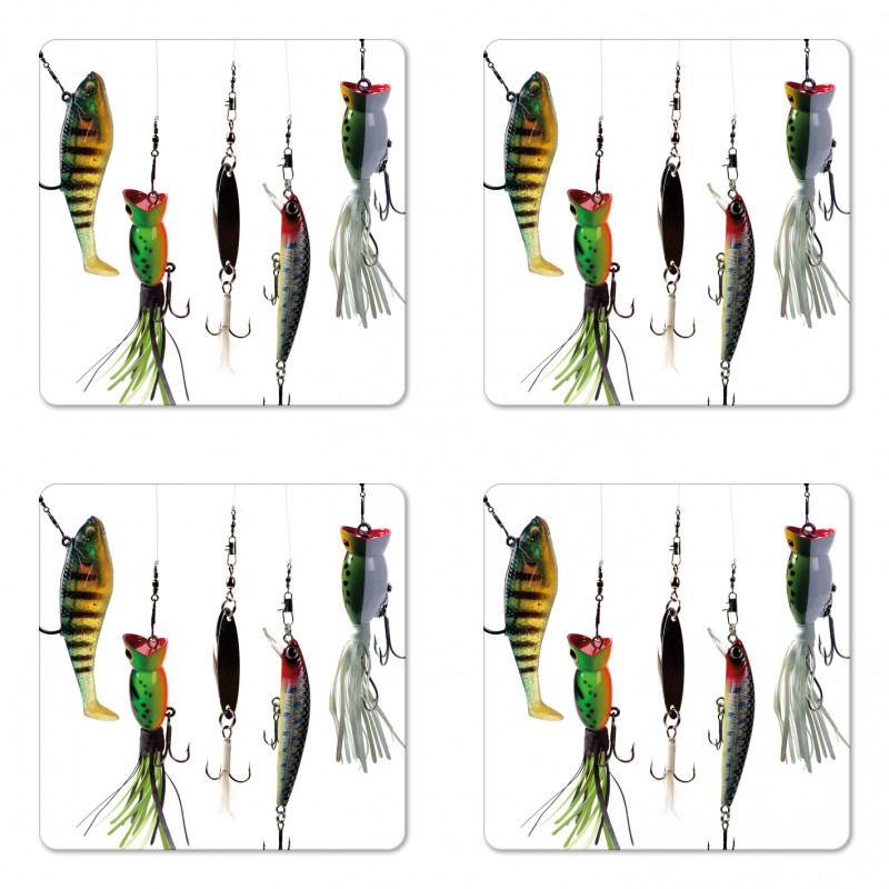 Fishing Baits Hobby Leisure Coaster Set Of Four