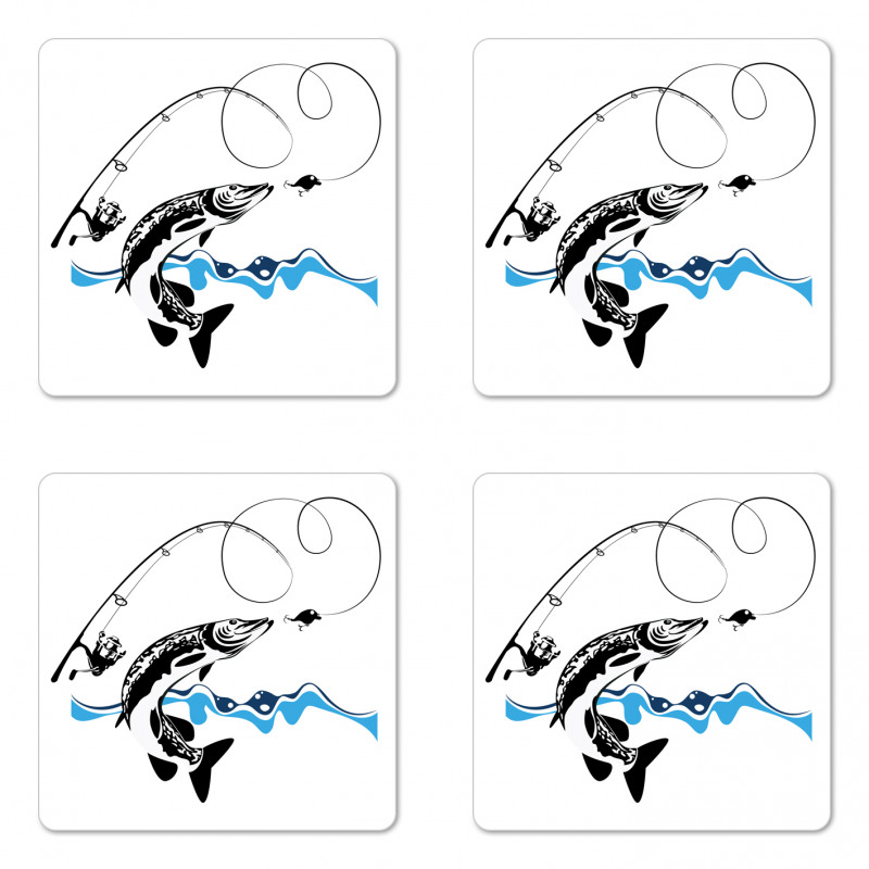 Hand Drawn Art Nautical Coaster Set Of Four