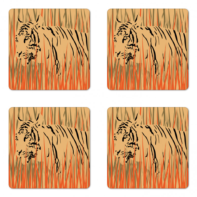 Tiger Jungle Coaster Set Of Four