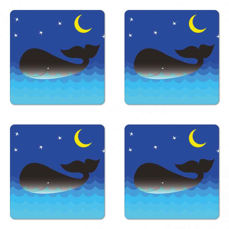 Whale in Ocean and Star Coaster Set Of Four