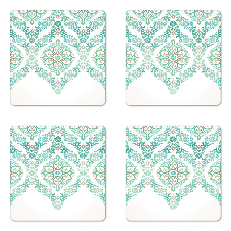 Vintage Floral Boho Coaster Set Of Four