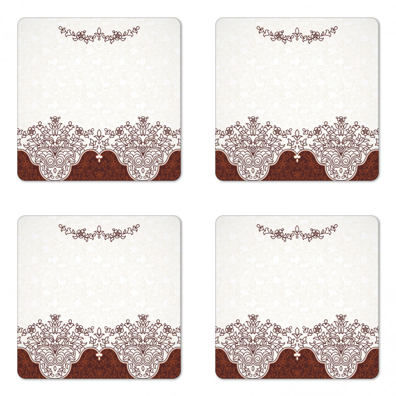 Floral Persian Design Coaster Set Of Four