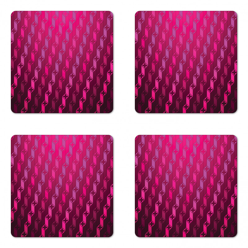 Abstract Striped Art Coaster Set Of Four