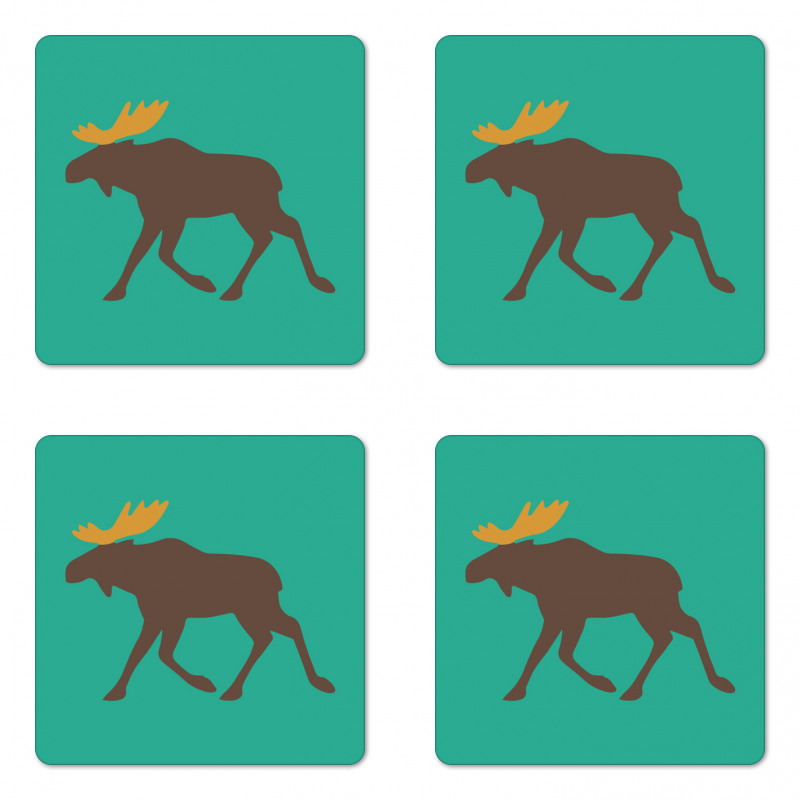 Deer Family and Antlers Coaster Set Of Four