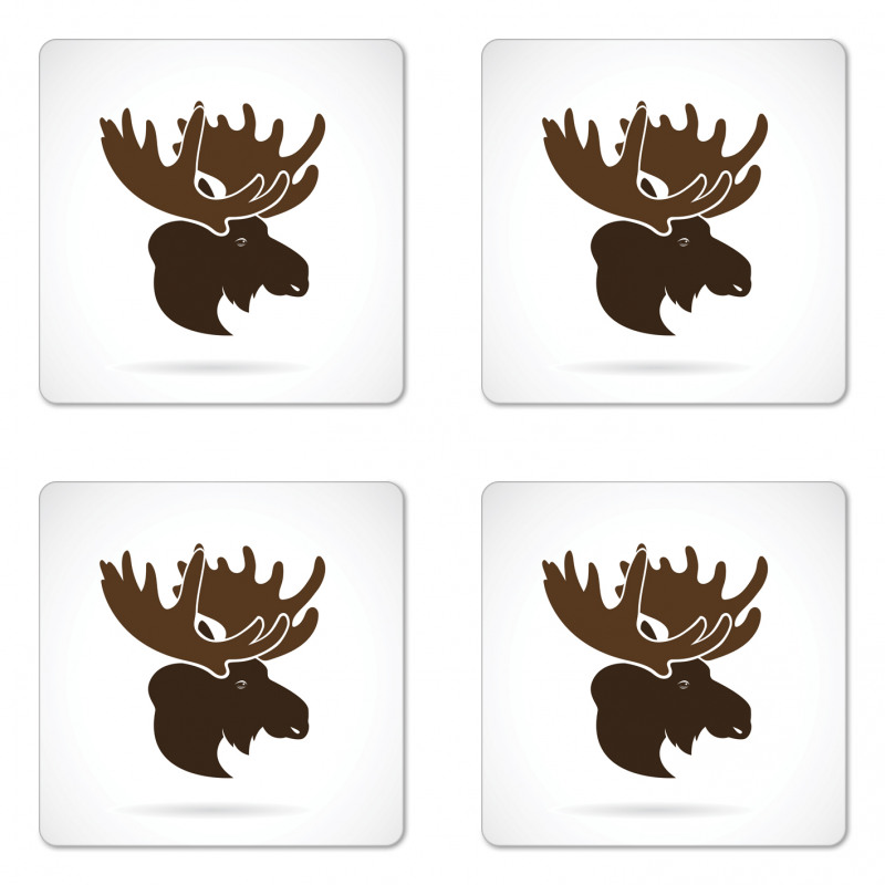 Canadian Deer Head Coaster Set Of Four