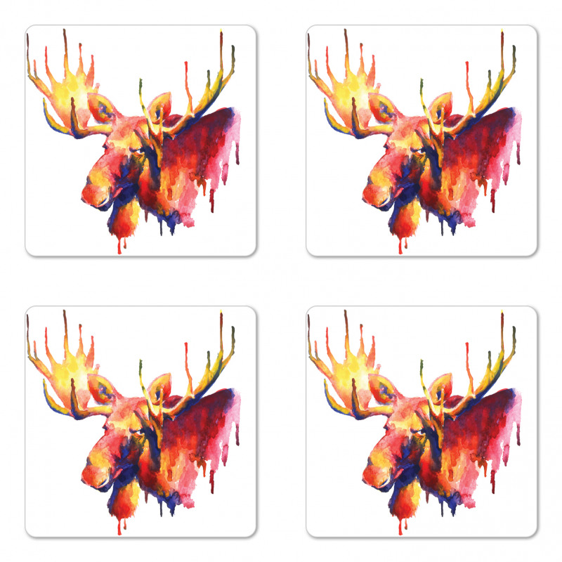 Psychedelic Watercolors Coaster Set Of Four