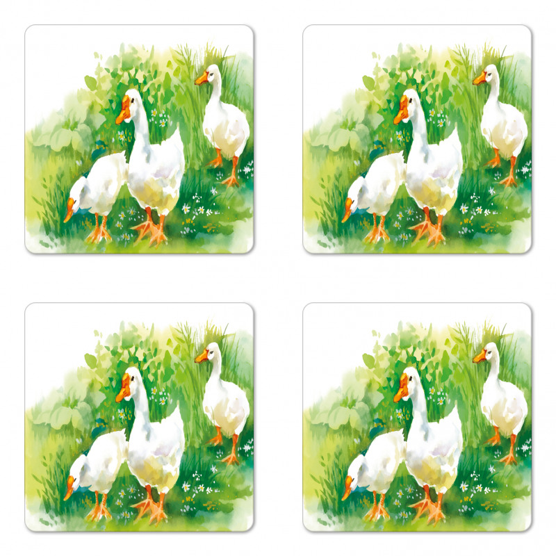 Goose Farm Lake Plants Coaster Set Of Four