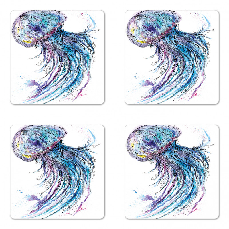 Aqua Colors Creative Coaster Set Of Four