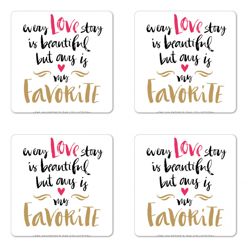 Romantic Words Coaster Set Of Four