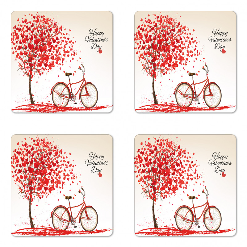 Heart Tree Bike Coaster Set Of Four