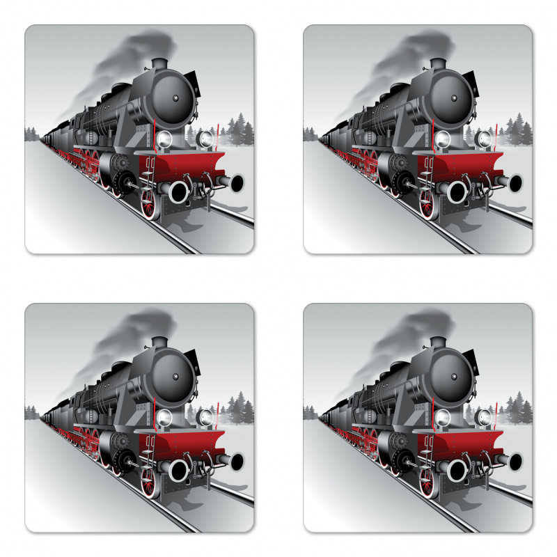 Railway Train Art Coaster Set Of Four