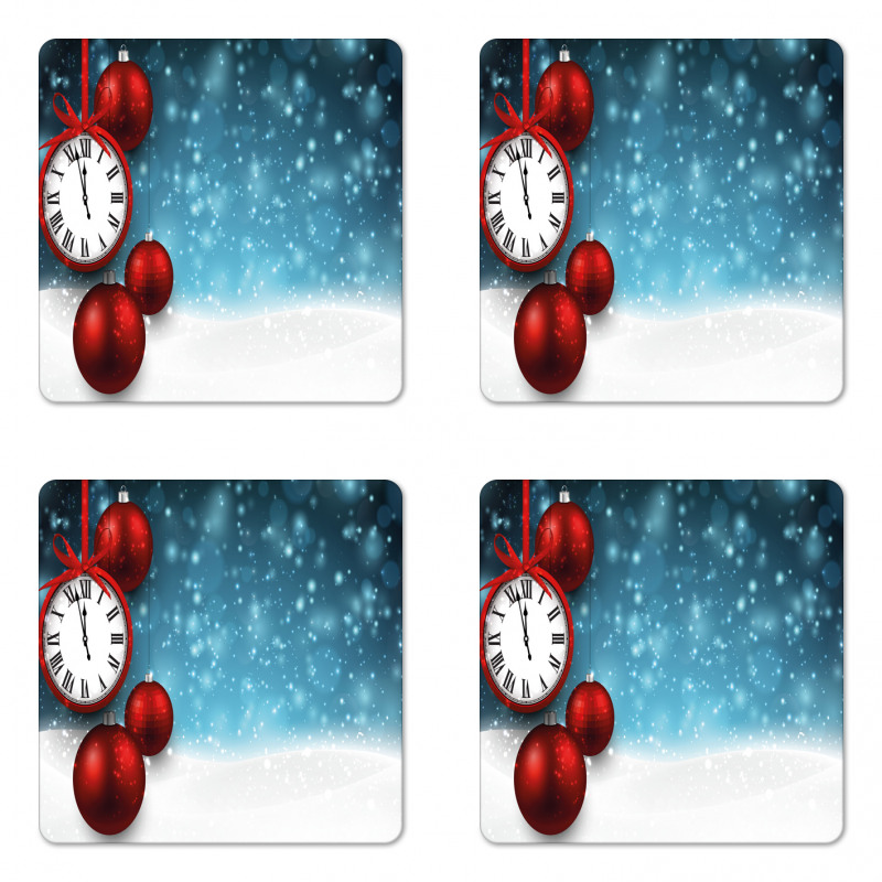 Vintage New Year Balls Coaster Set Of Four