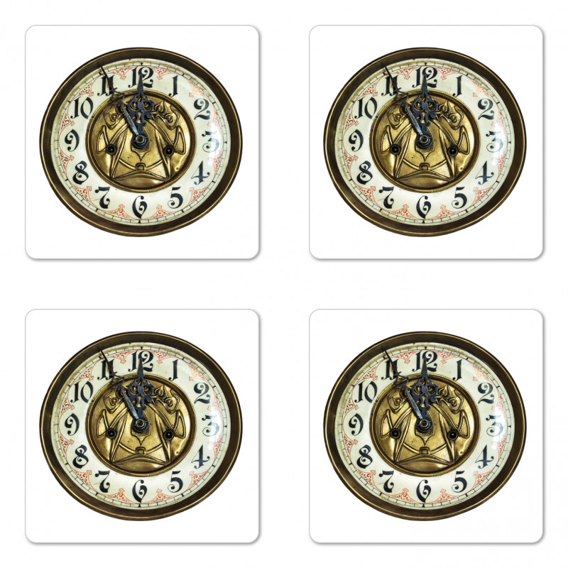 Antique Clock with Face Coaster Set Of Four