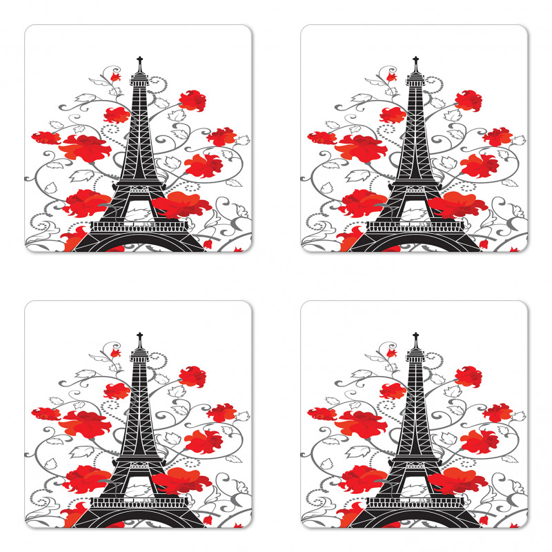 Romantic Paris Art Coaster Set Of Four