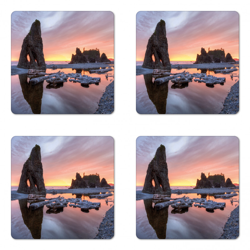 Sunset Sea Stacks Beach Coaster Set Of Four