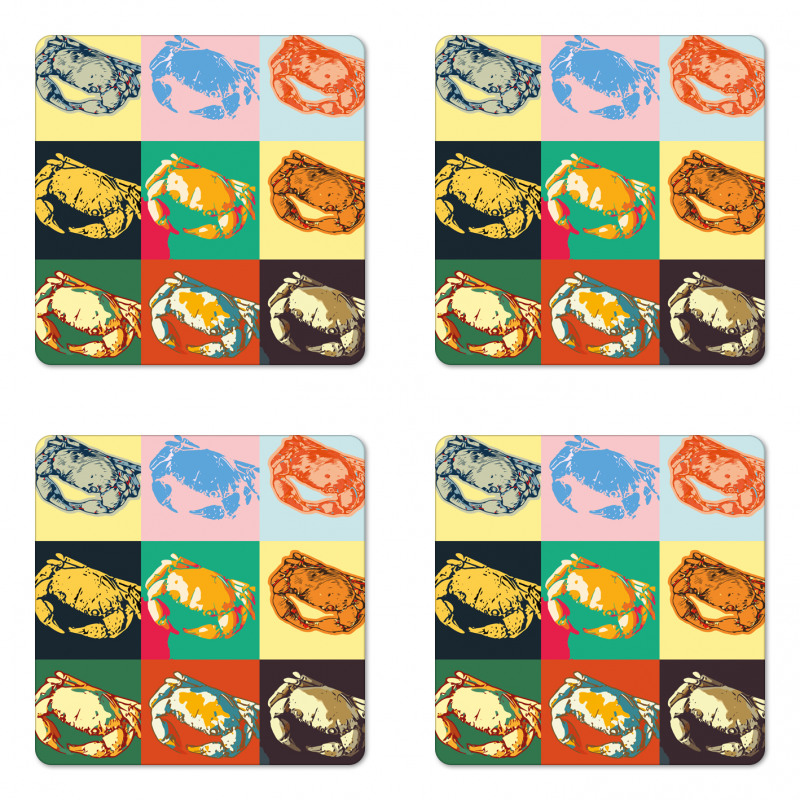 Composition of Crabs Coaster Set Of Four