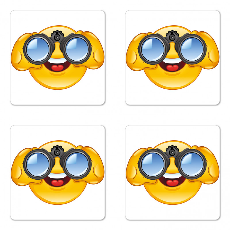 Smiley Face and Telescope Coaster Set Of Four