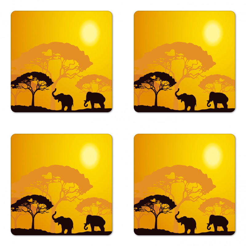 Abstract Wildlife Coaster Set Of Four