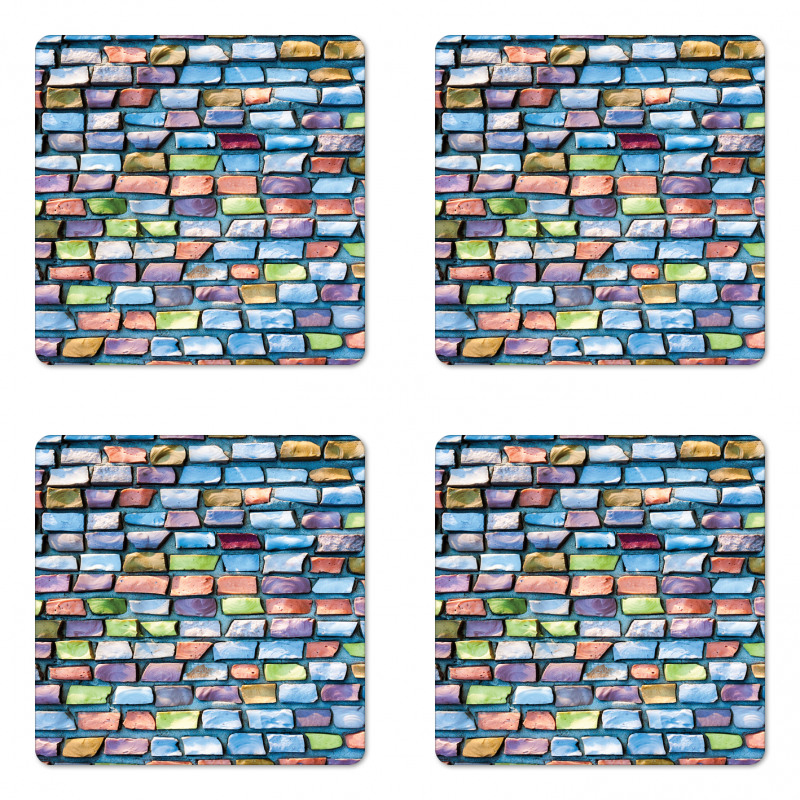 Colored Mosaic Walls Coaster Set Of Four