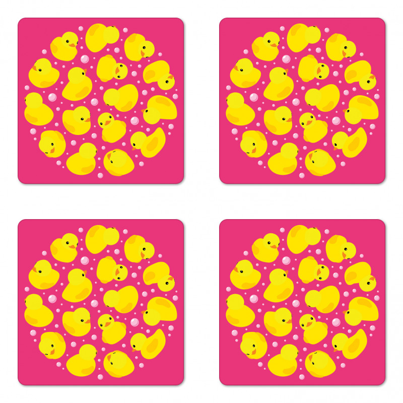 Bubbles Hot Pink Coaster Set Of Four