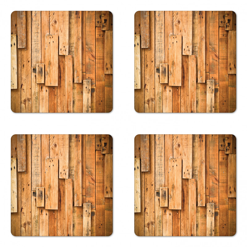 Lodge Wall Planks Print Coaster Set Of Four