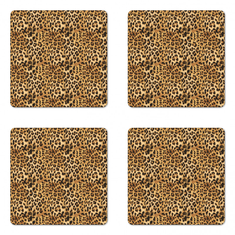 Leopard Print Coaster Set Of Four