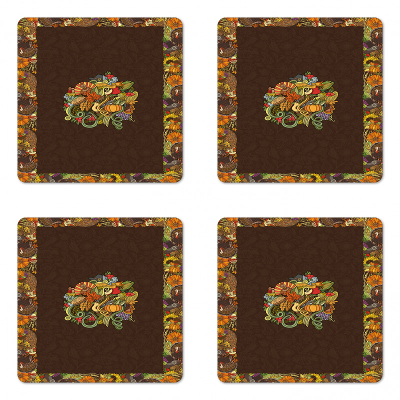 Fall Festivities Coaster Set Of Four