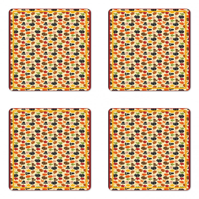 Pilgrims Hat Fall Coaster Set Of Four