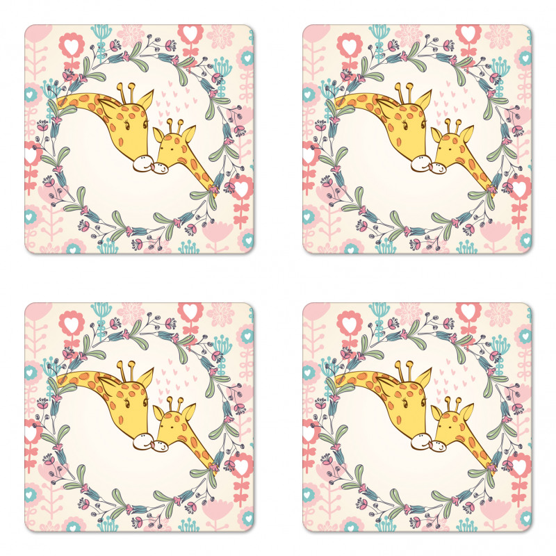 Cartoon Mom and Kid Coaster Set Of Four