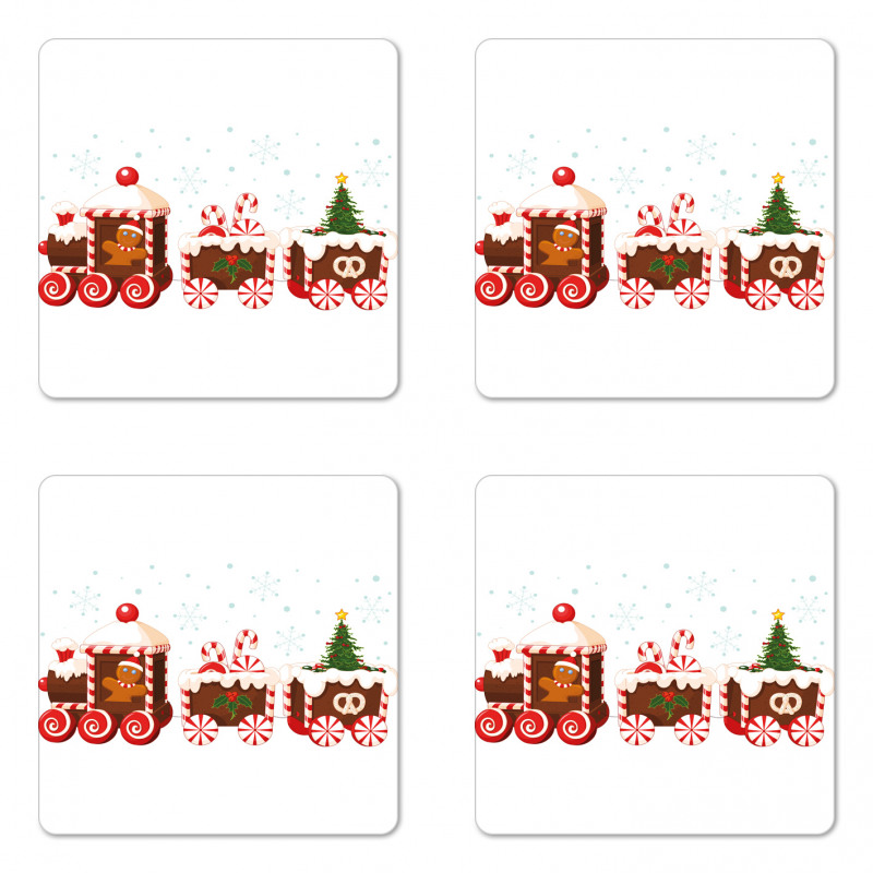 Gingerbread Train Coaster Set Of Four