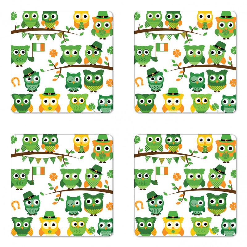 Ir˝sh Owls Coaster Set Of Four