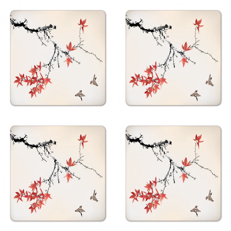 Romantic Spring Theme Coaster Set Of Four