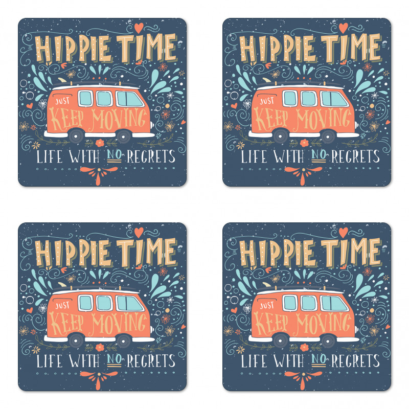 Hippie Words Coaster Set Of Four