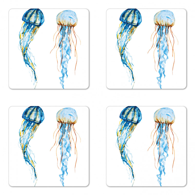 Jellyfish Exotic Sea Coaster Set Of Four