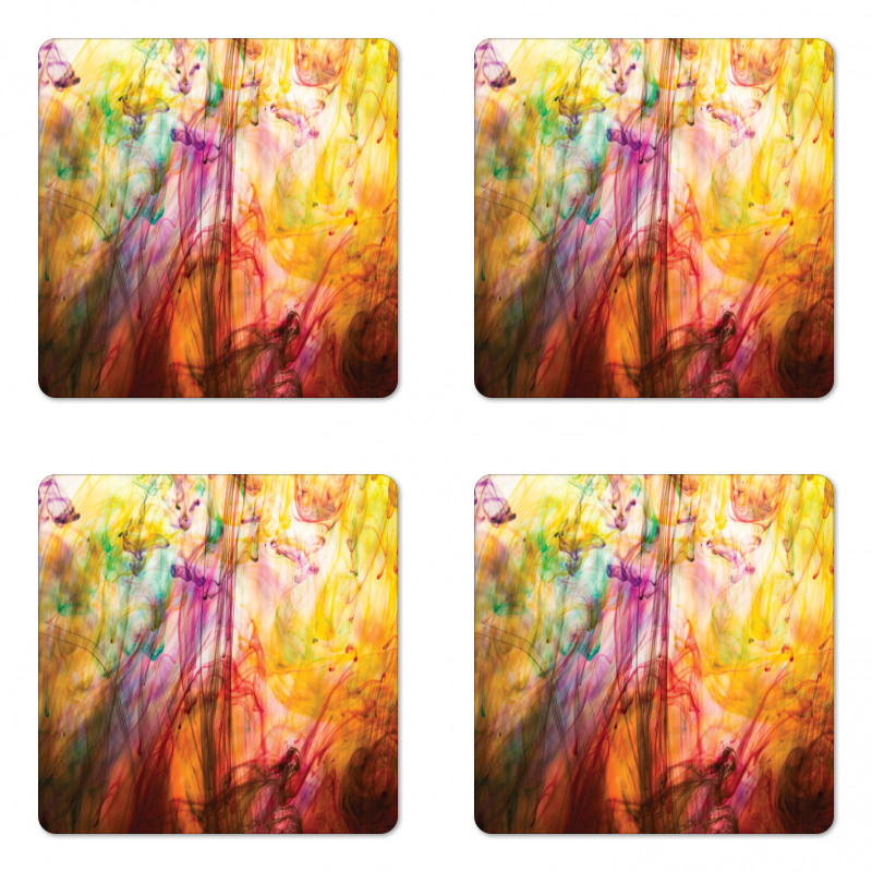 Rainbow Colored Image Coaster Set Of Four