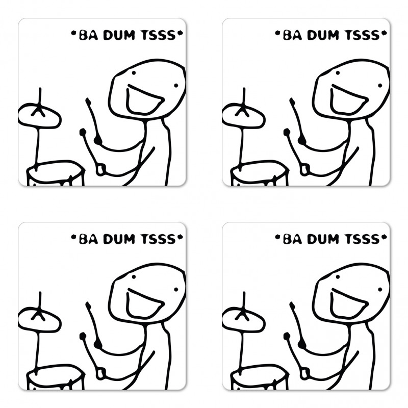 Badumts Drum Meme Comics Coaster Set Of Four