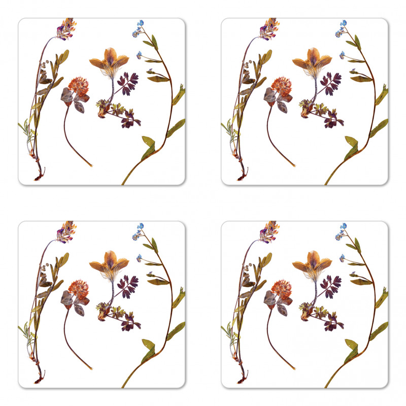 Lilacs Daisises Tulips Coaster Set Of Four