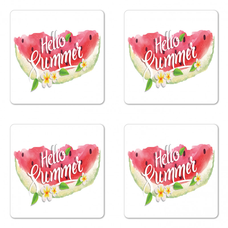 Summer Welcome Words Coaster Set Of Four