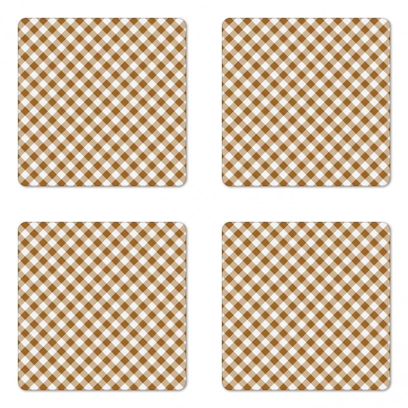 Cloth Pattern Geometric Coaster Set Of Four