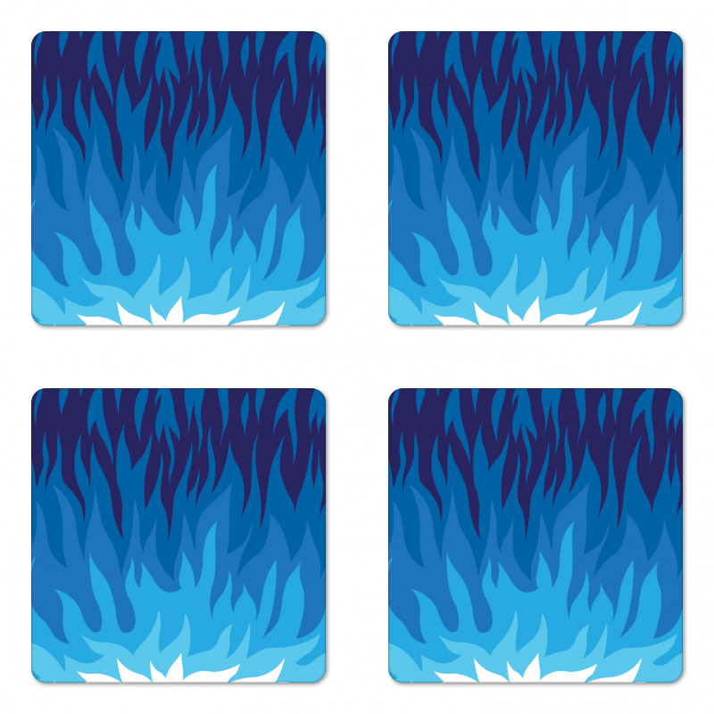 Abstract Gas Flame Fire Coaster Set Of Four
