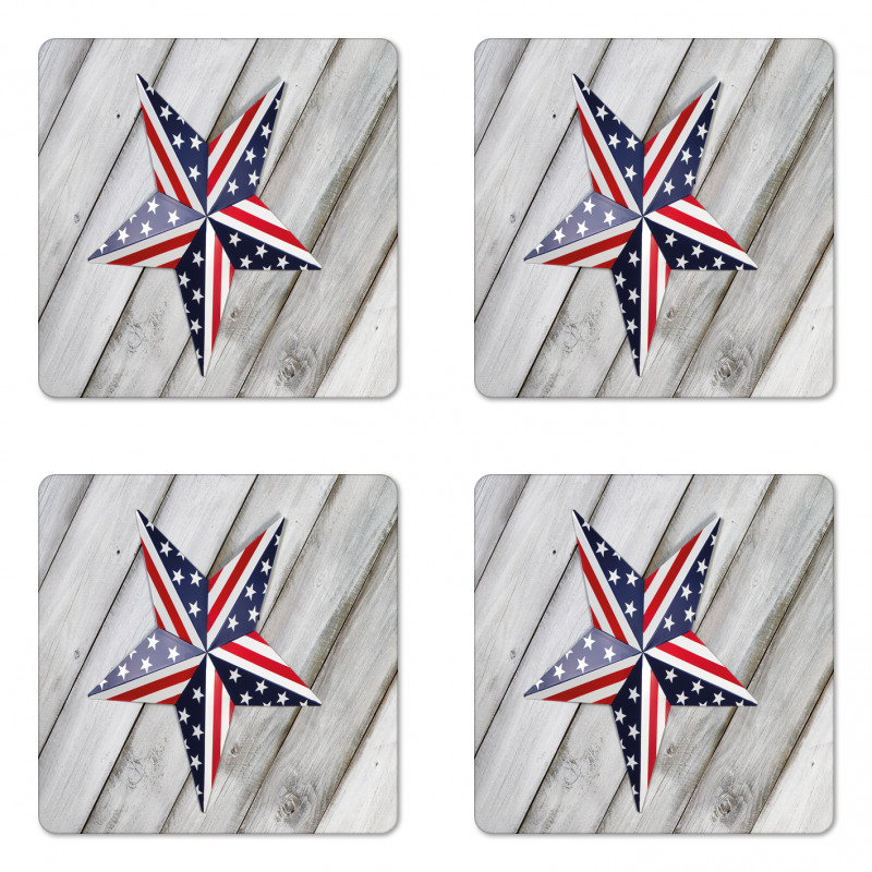 Star US Flag Coaster Set Of Four