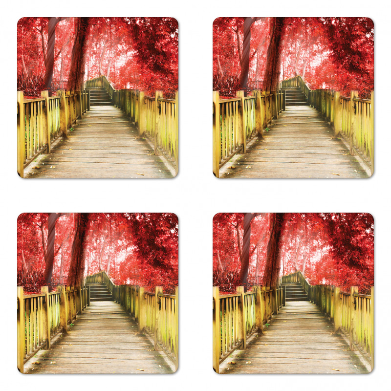 Rustic Wooden Walkway Coaster Set Of Four